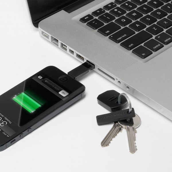 Bluelounge Kii Lightning Lader Nøkkelring Svart