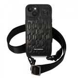 Karl Lagerfeld iPhone 14 Deksel Crossbody Strap Svart