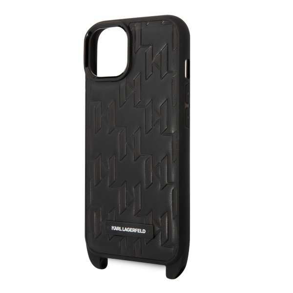 Karl Lagerfeld iPhone 14 Deksel Crossbody Strap Svart
