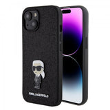 Karl Lagerfeld iPhone 15 Deksel Fixed Glitter Svart