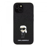 Karl Lagerfeld iPhone 15 Deksel Fixed Glitter Svart