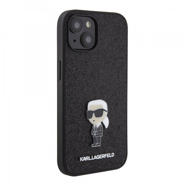 Karl Lagerfeld iPhone 15 Deksel Fixed Glitter Svart