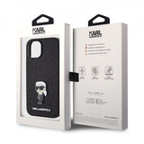 Karl Lagerfeld iPhone 15 Deksel Fixed Glitter Svart