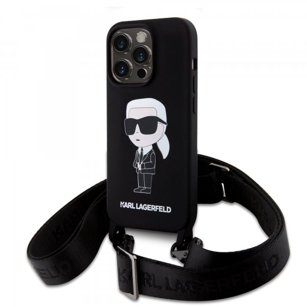 Karl Lagerfeld iPhone 15 Deksel Ikonik Crossbody Svart