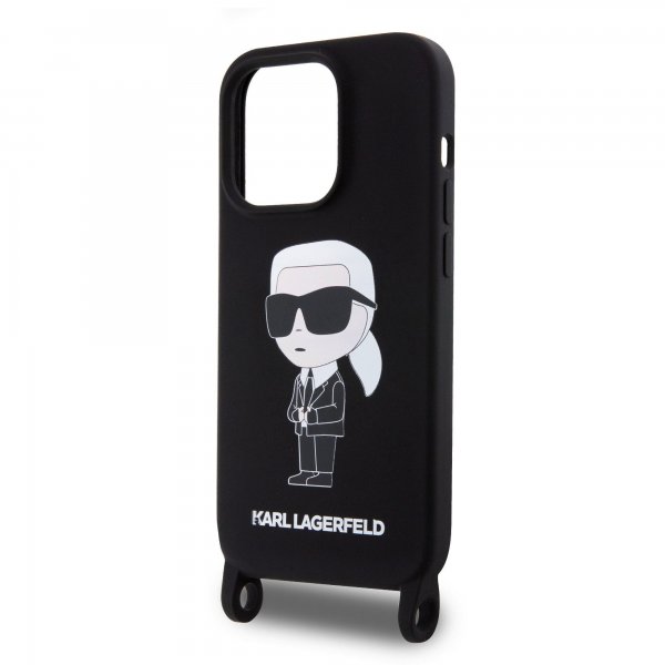 Karl Lagerfeld iPhone 15 Deksel Ikonik Crossbody Svart