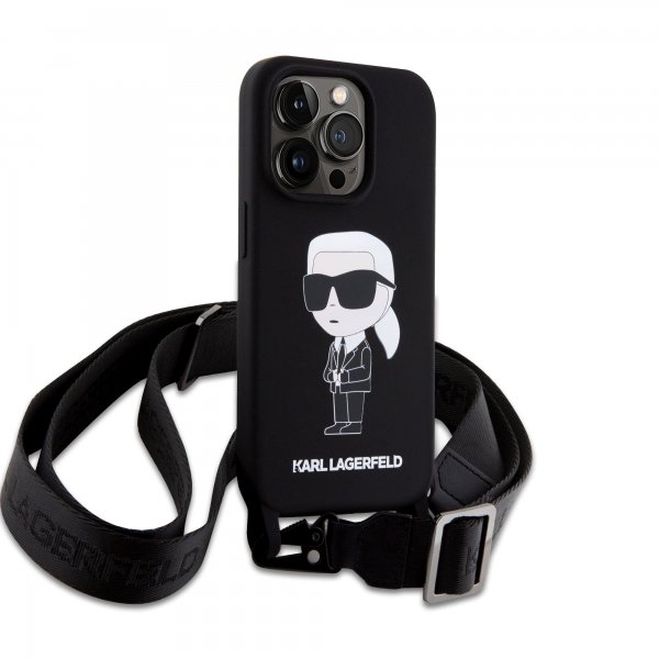 Karl Lagerfeld iPhone 15 Deksel Ikonik Crossbody Svart