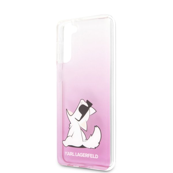 Karl Lagerfeld Samsung Galaxy S21 Plus Deksel Choupette Transparent Rosa