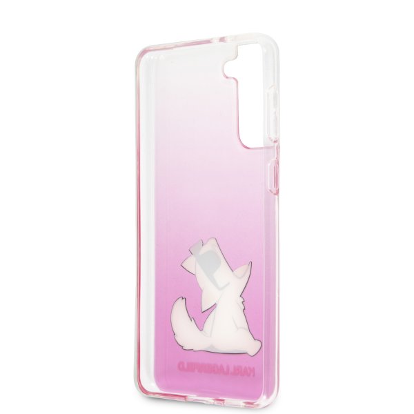 Karl Lagerfeld Samsung Galaxy S21 Plus Deksel Choupette Transparent Rosa