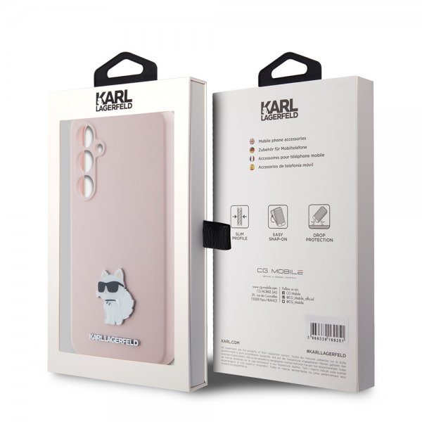 Karl Lagerfeld Samsung Galaxy S23 FE Deksel Liquid Silicone Choupette Rosa