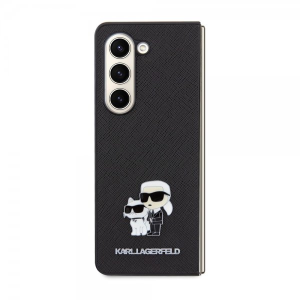 Karl Lagerfeld Samsung Galaxy Z Fold 5 Deksel NFT Karl & Choupette Pin Saffiano Svart