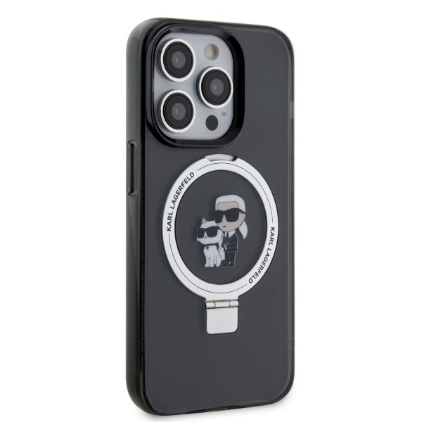 Karl Lagerfeld iPhone 15 Plus Deksel Ring Stand MagSafe Svart