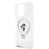 Karl Lagerfeld iPhone 15 Deksel Ring Stand MagSafe Hvit