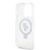 Karl Lagerfeld iPhone 15 Deksel Ring Stand MagSafe Hvit