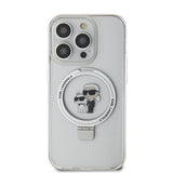 Karl Lagerfeld iPhone 15 Deksel Ring Stand MagSafe Hvit