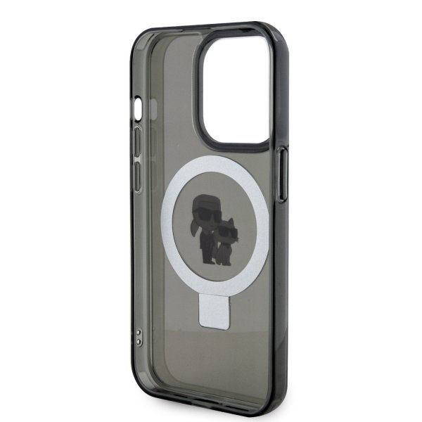 Karl Lagerfeld iPhone 15 Deksel Ring Stand MagSafe Svart