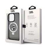 Karl Lagerfeld iPhone 15 Deksel Ring Stand MagSafe Svart