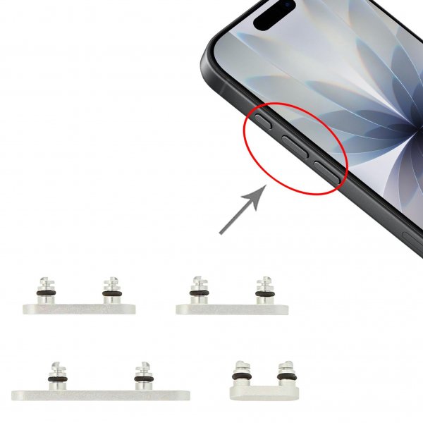 Knappsats for iPhone 17 - Hvit