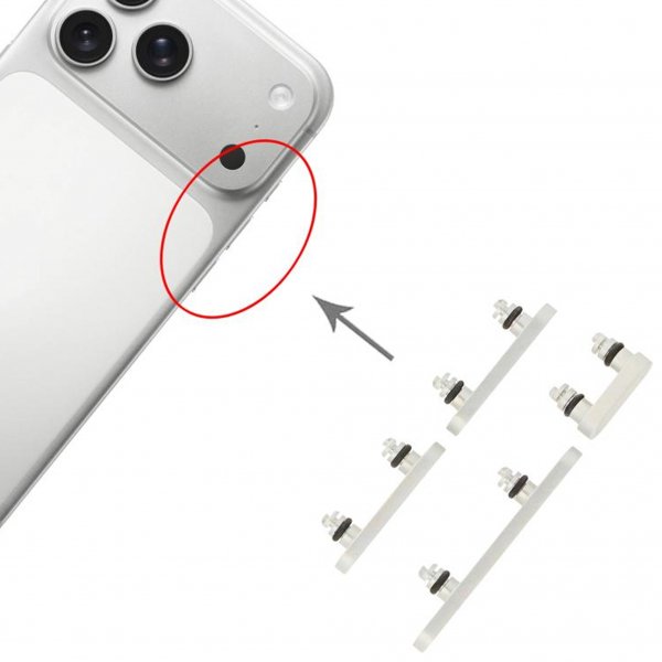 Knappsats for iPhone 17 Pro og 17 Pro Max - Sølv