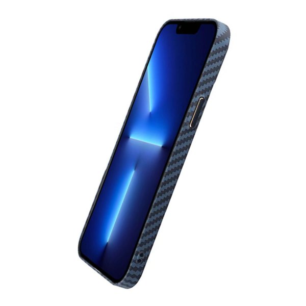 iPhone 12 Pro Max Deksel Karbonfibermønster Blå