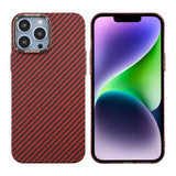 iPhone 13 Pro Max Deksel Karbonfibermønster Rød