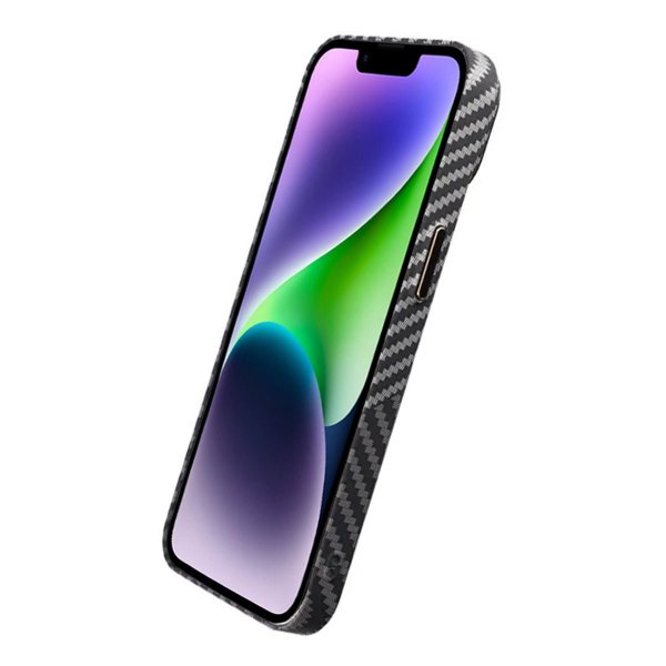 iPhone 14 Plus Deksel Karbonfibermønster Svart Hvit