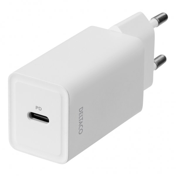 Deltaco Lader 18W USB-C PD Hvit