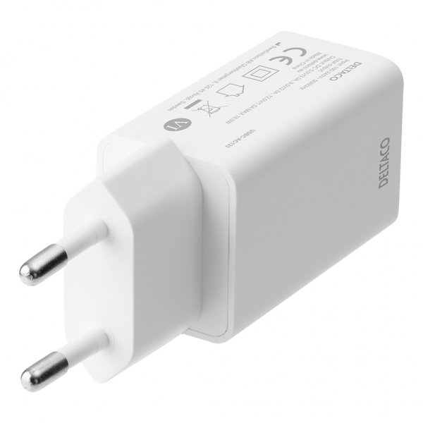 Deltaco Lader 18W USB-C PD Hvit