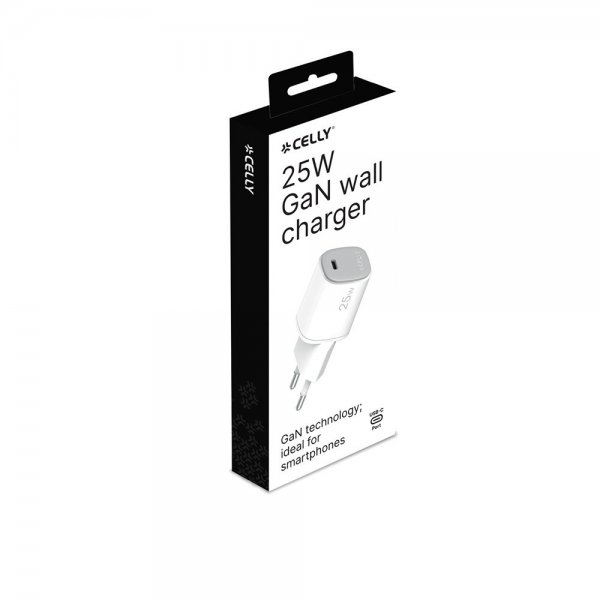 Celly Lader 25W GaN USB-C Hvit