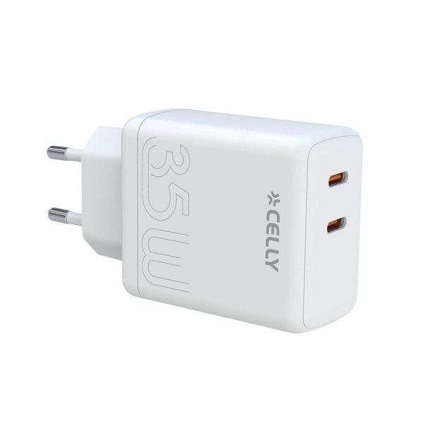 Celly Lader 2xUSB-C 35W Hvit