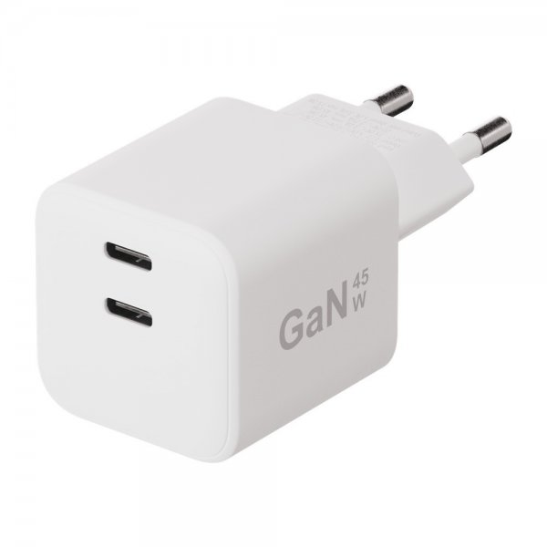 X2O Lader 45W Double USB-C GaN Hvit
