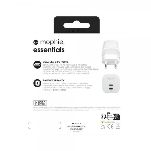 Mophie Lader 50W USB-C PD Wall Adapter