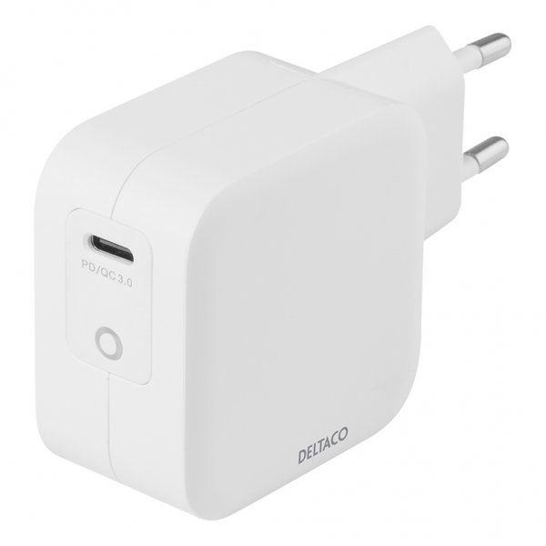 Deltaco Lader 61W USB-C PD GaN Hvit