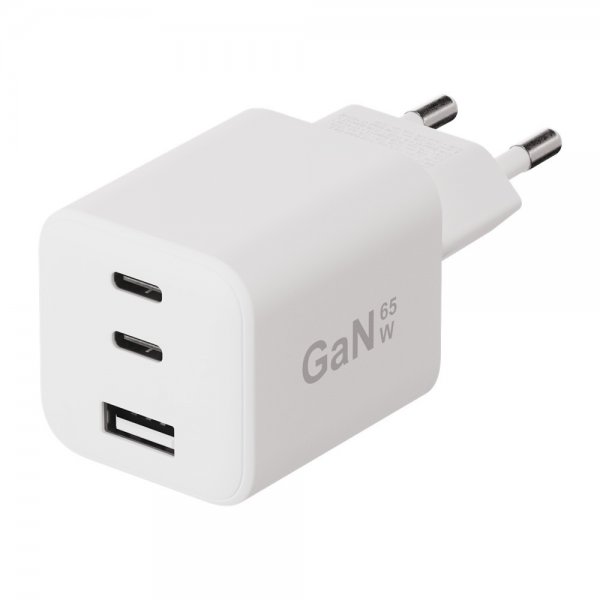X2O Lader 65W Triple USB-C/USB-A GaN Hvit