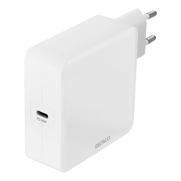 Deltaco Lader 65W USB-C PD Hvit