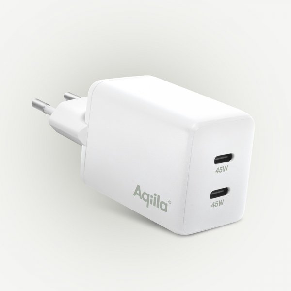 Aqiila Lader Chargebird W45 GaN 45W Hvit