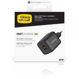 Otterbox Lader Dual Port Wall Charger 65W USB-C GaN Svart