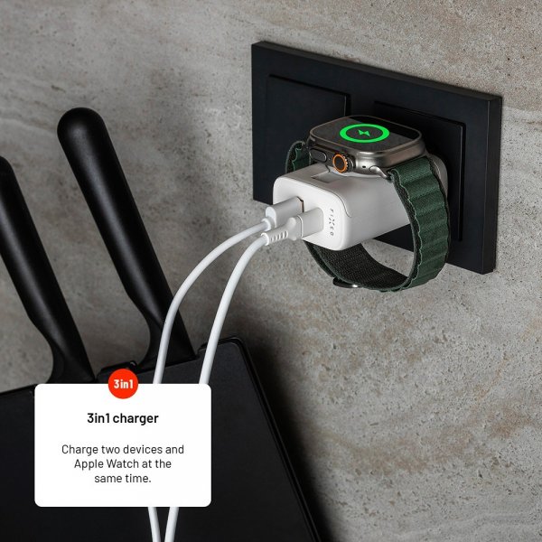 Fixed Lader GaN 33W Apple Watch/USB-C/USB-A