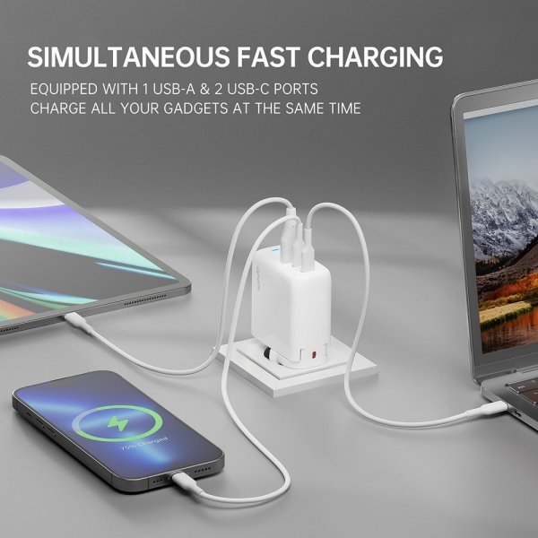 4smarts Lader GaN Flex 65W 2 USB-C+1 USB-A