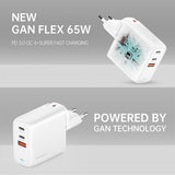 4smarts Lader GaN Flex 65W 2 USB-C+1 USB-A
