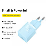 Baseus Lader GaN5 Fast Charger Mini 30W Blå