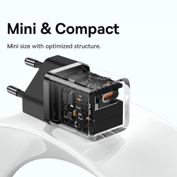 Baseus Lader GaN5 Fast Charger Mini 30W Svart