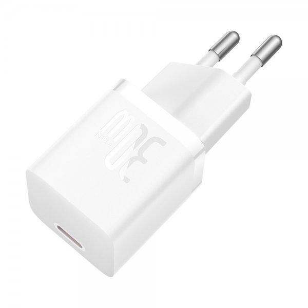 Baseus Lader GaN5 Fast Charger Mini 30W Hvit