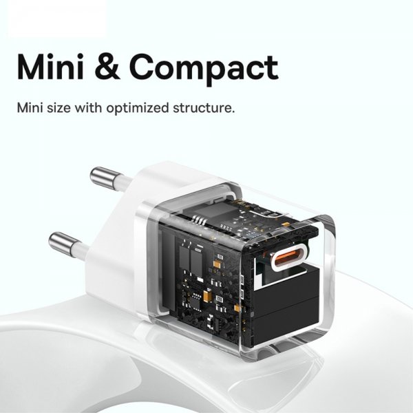 Baseus Lader GaN5 Fast Charger Mini 30W Hvit