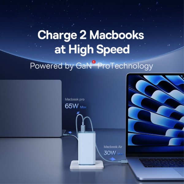 Baseus Lader GaN6 Pro Fast Charger 100W Galaxy Blue