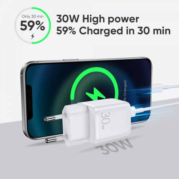 Joyroom Lader JR-QP303 USB-C+USB-A 30W