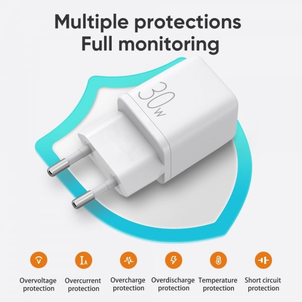 Joyroom Lader JR-QP303 USB-C+USB-A 30W