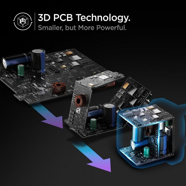 Spigen Lader PowerArc ArcStation Pro GaN Dual Port 65W Hvit