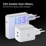 Spigen Lader PowerArc ArcStation Pro GaN Dual Port 65W Hvit