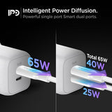Spigen Lader PowerArc ArcStation Pro GaN Dual Port 65W Hvit