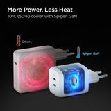 Spigen Lader PowerArc ArcStation Pro GaN Dual Port 65W Hvit